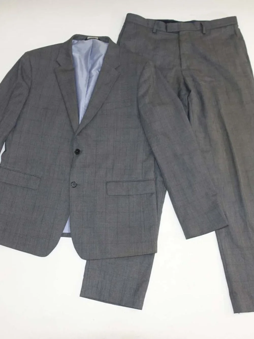 Banana Republic Men's 2 Button Suit Size 44 Regular 34 x 31 Medium Gray Plaid R